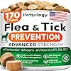 Flea and Tick Prevention for Dogs Pills - Natural Dog Flea & Tick Control - 170 Soft Chewables - Oral Defense Treatment for Dogs Supplement - Vet Formulated Chews - All Breeds & Ages - Made in USA