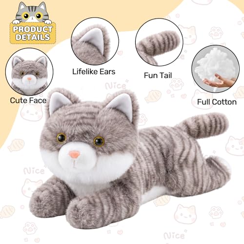 Image of Cat Heating Pad for Period Cramps Menstrual Pain Relief, Portable Electric Heat Pads USB Powered, Cute Grey Cat Plush Stuffed Animals Gift, Funny Cats Gifts for Women Teen Girls Birthday Christmas