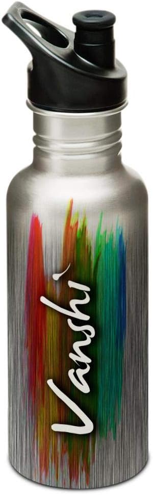 Hot Muggs® "Vanshi" Me PaintBrush Stainless Steel Sports Cap Water Bottle, 600ml