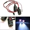 QUE-T 17mm 2 LEDs Angel Eyes & Demon Eyes LED Headlight/Back Light for 110 RC Model Crawler Cars, Red + White, 17MM