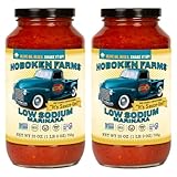 Hoboken Farms Low Sodium Marinara Sauce - Keto Certified, No Sugar Added, Non GMO Project Verified, Plant Based, and Paleo Friendly! (25 Fl Oz, Pack of 2)