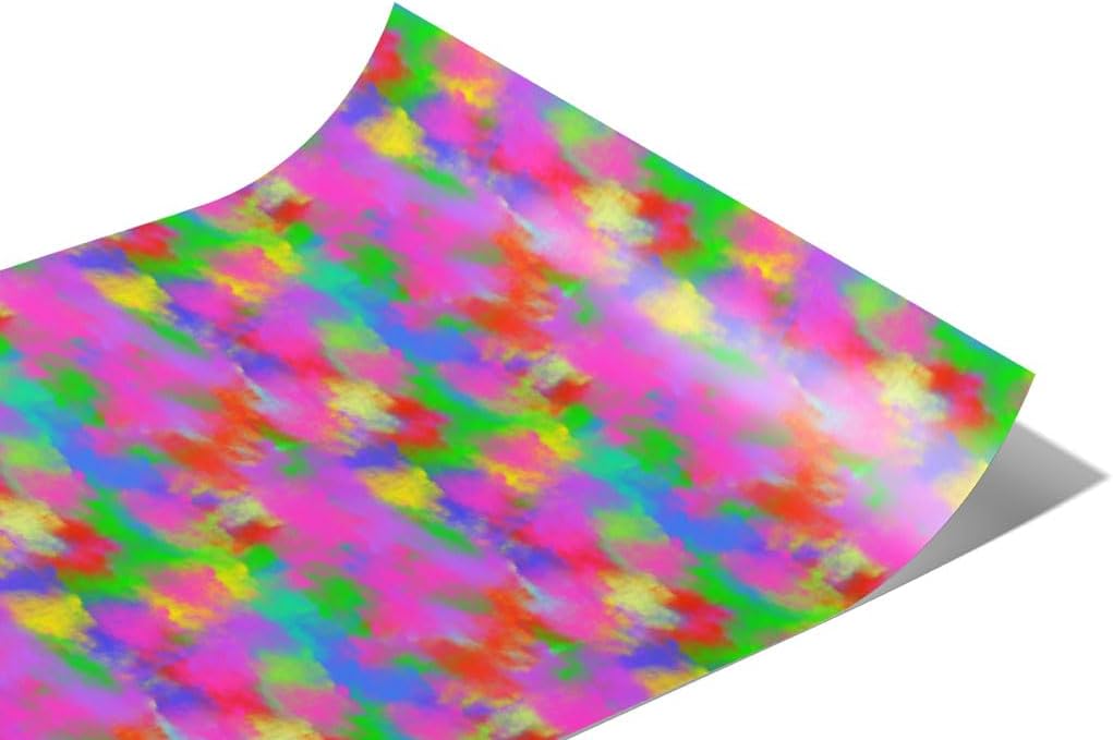 Rwraps Tie Dye Nineties Flashback Gloss Vinyl Film Wrap 59in x 24ft Vinyl Vehicle Car Film Sheet Roll