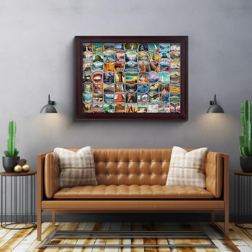 National Parks Puzzles for Adults 1000 Pieces and up, PICKFORU National Parks Stickers Puzzle Collec