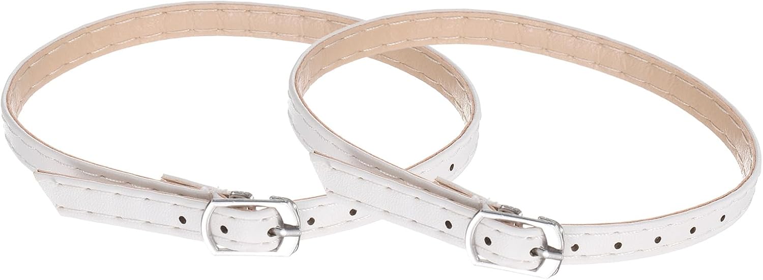 QUARKZMAN 2 Pairs High Heel Shoe Straps, Removable Ankle Shoelaces Straps Replacement Shoelaces Shoe Accessories for Loose High Heels Slippers Sandals for Women, White
