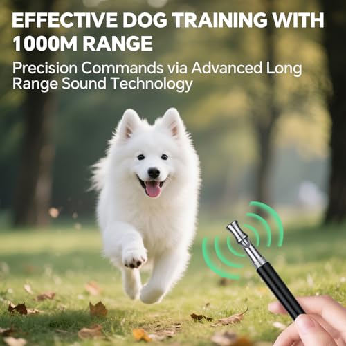 Atevn Apito para cães, pacote com 2 apitos para treinamento de cães com cordão, apitos silenciosos u