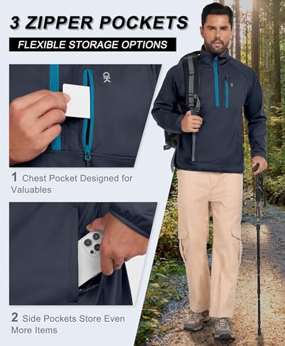 Image of Little Donkey Andy Men's Golf Pullover Windbreaker Quarter Zip Golf Jacket