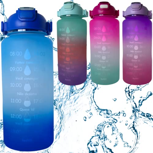 Garrafa de Água Masculina Squeeze Academia Fitness 2 Litros Weeze Tie Dye Azul