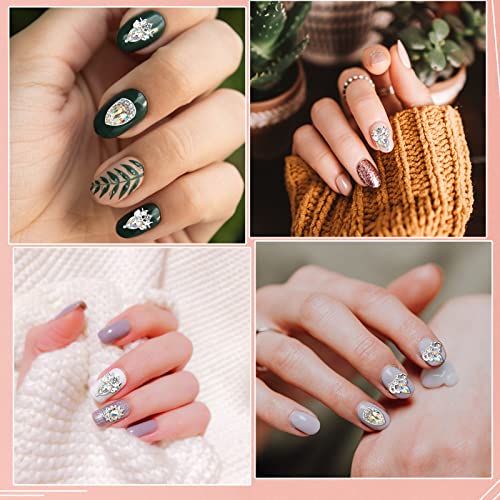 Jodie 1470Pcs Diamonds For Nails, Shine Iridescent Crystals Nail Art Sequins Glitter Powder Gems And Rhinestones Glass Ab Crystal 3D Charms Nails Diy Crafts Jewels Stones Decoration, White #TOP5