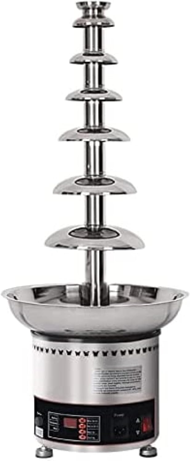ASerZenith Chocolate Fondue Fountain, Commercial Chocolate Fountain, 7 Tiers Large Capacity Chocolate Waterfall, 30-150℃ Adjustable Sauce Melting Pot For Party Wedding Buffet Equipment