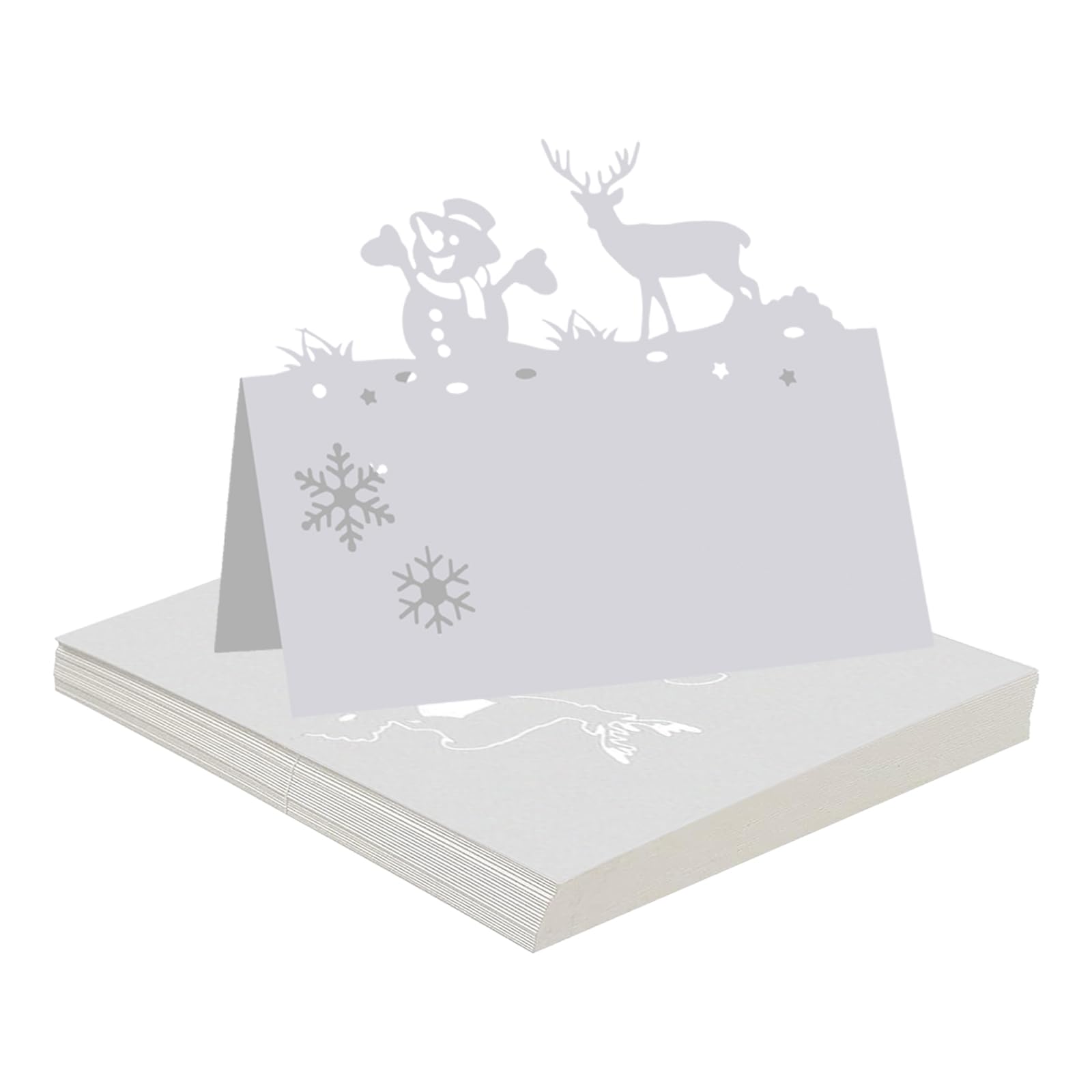 50pcs Snowman Themed Christmas Place Cards - Themed Name Cards for Table Decoration