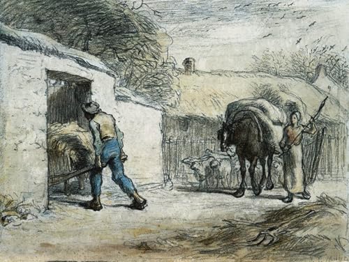 Affiche toile Le Retour du Terrain par Millet | Impression de haute qualité en 60x90 cm