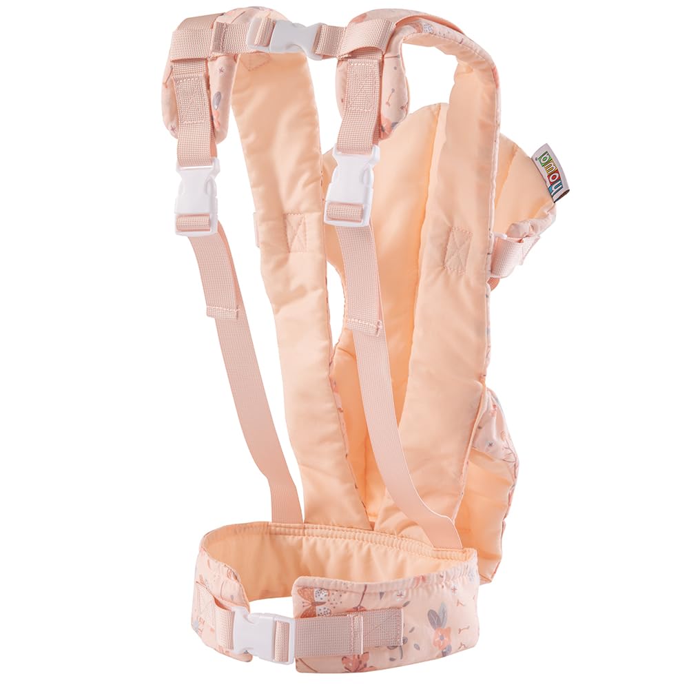 howa Puppentrage Kinder, Puppen Bauchtrage, Puppenzubehör für Babypuppe, Spielzeug Babytrage Puppe mit verstellbaren Trägern miniflowers, ab 3 Jahre 29612
