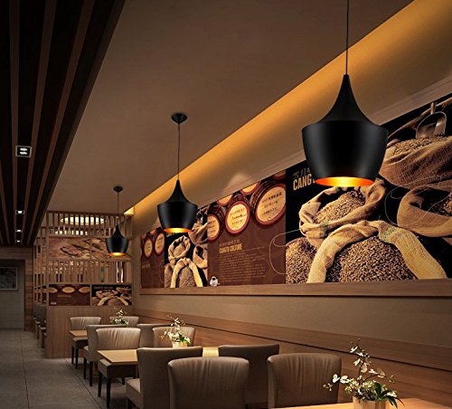 Moderne Industrie beleuchtung Metall Schatten Loft Pendelleuchte Retro-Deckenleuchte Vintage-Lampenschirme Retro Lampe Shade Loft Coffee Bar Küchenhänge Ppendelleuchte (schwarz (typ B)) - 5