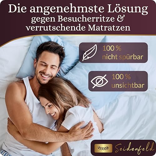 Seidenfeld® Liebesbrücke: Flexibler Bettrahmen für Matratzen [200cm x 140-200 cm] gegen Besucherritze und verrutschende Matratzen | Matratzenverbinder | Besucherritzenfüller | Matratzenhalter