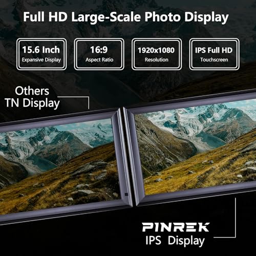 PINREK Frameo 15.6 Inch WIFI Digital Photo Frame, Cloud Digital Picture Frame with 64GB Memory, 1920 x 1080 HD IPS Touch Screen, Auto-Rotate, Share Memories Instantly - Gift for Friends/Family