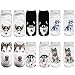 Angelteers Unisex's Funny 3D Husky Dog Ankle Socks Cute Low Cut Socks for Summer (Siberian Husky Dog, 6)
