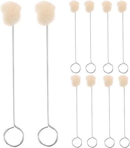 MAGICLULU 10 Uds. Cepillo de bola de lana Daubers Herramienta de cuero de tinte de cuero, herramientas de artesanía de cuero para tintes de cuero
