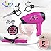 Kicko Hair Stylist Set for Girls - 5 Pieces Kids Hairdresser Tools - Perfect for Pretend Play, Dress up, Educational, Styling Accessories, Beauty Salon Playset, Party Favor and Supplies