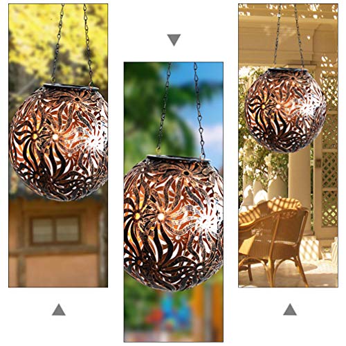 Hemoton Jardim Pendurado Lâmpada Solar Criativo Oco Led Solares Passarela Luzes Impermeável Jardim L