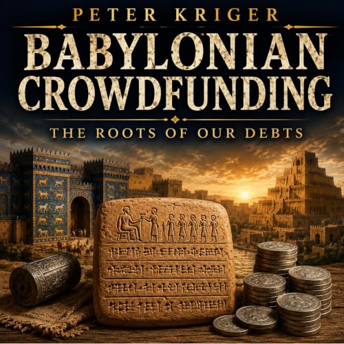 Diseño de la portada del título Babylonian Crowdfunding
