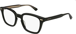 Gucci GG0184O Square Shape  Eyeglasses  + Bundle with eSHADES  Luxury Eyewear Kit, Black, 50mm