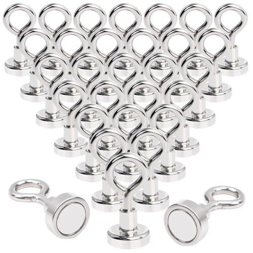 MIN CI 30 Stück Magnethaken Extra Stark 16 mm Neodym Haftkraft 8...
