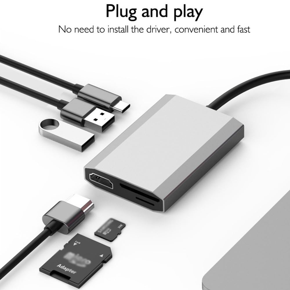 6 in 1 Hub USB Type-C Hub USB Multi Splitter Adapter 6 Porte Hub USB Expander Trasmissione ad alta velocità Plug and Play per PC Computer