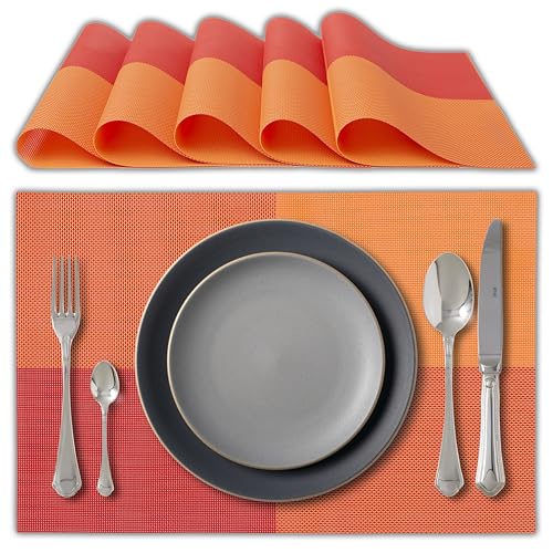 IPEA Sets de Table élégants 45 x 30 cm pour Dîner, Déjeuner, Petit Déjeuner - 6 Unités - Set de Table Lavable, Résistant au Chaleur, antidérapant et...