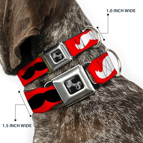 Collier large pour chien boucle os Buckle Down moustaches multicolore