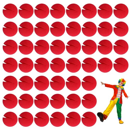 50 peças de nariz de palhaço vermelho para adultos, nariz de espuma para cosplay, nariz de rena com abertura para o Natal, Halloween, circo, graduação, festa, disfarces, decoração de carnaval