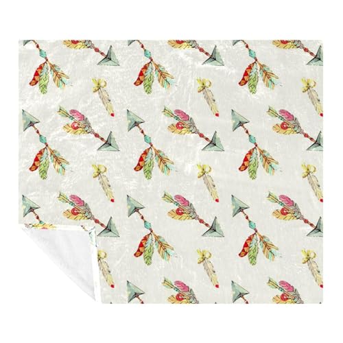 Couverture polaire microfibre flèche colorée, cadeau lit et canapé - 2