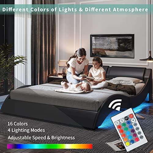 Buy DICTAC Queen Led Bed Frame Modern Upholstered Platform Bed Frame