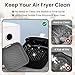 Redfly 2 Pack Silicone Air Fryer Liners, Square Reusable Non-Stick Basket Inserts for 4-5 QT Air Fryers, Dishwasher Safe Parchment Paper Replacement Accessories Gray & Black