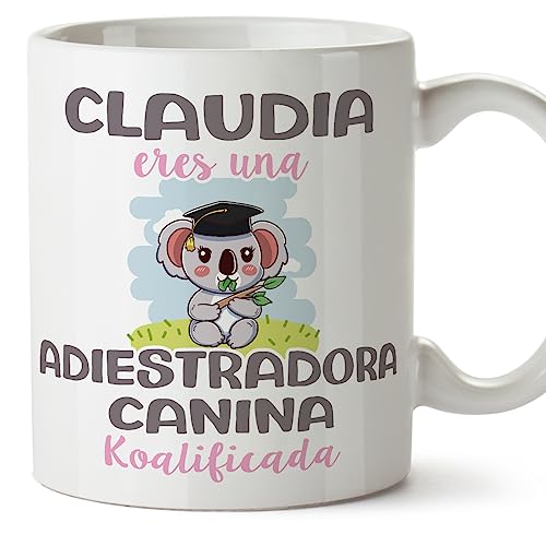 MUGFFINS Tazas Personalizadas para ADIESTRADORA CANINA - En Español - Koalificados Personalizados - 11 oz / 330 ml - Regalo Personalizable original y divertido