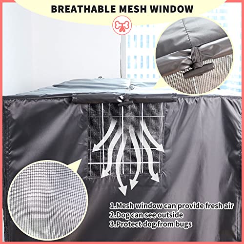 Richie Dog Crate Cover 42 Inches - Durable Uv Resist Waterproof Dog Kennel Cover, Crate Covers For Dog Cages With Double Doors And Air Vent Window, Crate Cover For Indoor/Outdoor, No Wire Crate #TOP3