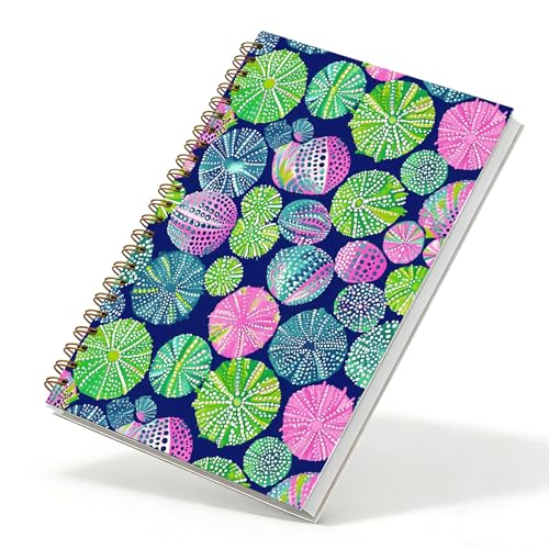 sdfkmlcdl Preppy Coastal Beach Spiral Notebook, Maximalist Pink and Green Sea Urchin Journal, Gifts for Ocean Lovers, Abstract Ocean Marine Biology Hardcover Journal, 5.5x8.3