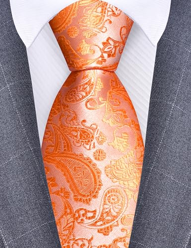Image of GUSLESON 3.15 inch(8cm) Fashion Paisley Ties Mens Woven Jacquard Necktie for Wedding