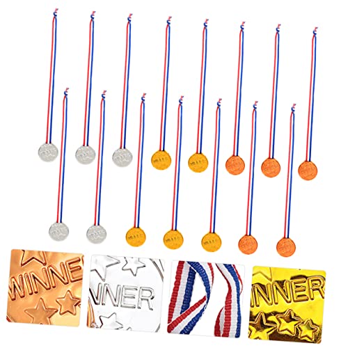 INOOMP 15 Pçs Medalha De Plástico Fita De Futebol Troféu De Futebol Crianças Esportes Brinquedos Ves