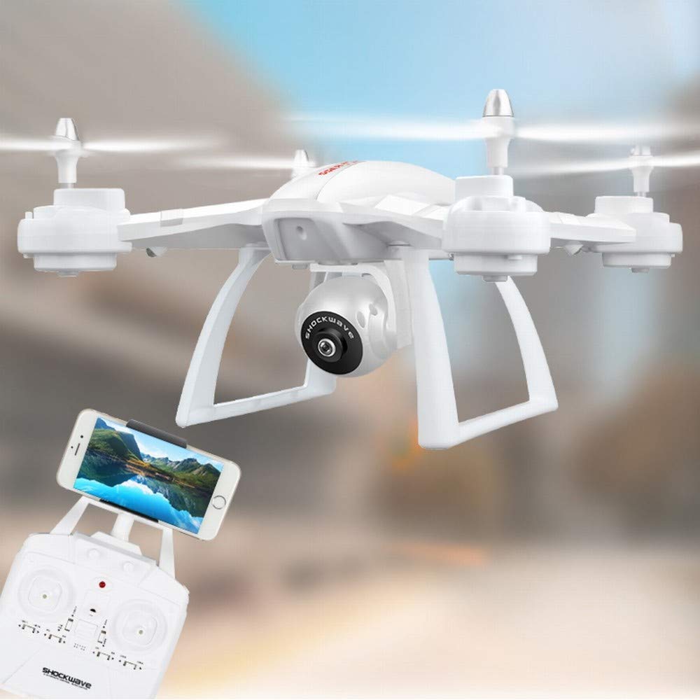 MU Drone Aerea Fotografia Hd Professionale a Quattro Assi Modello Di Aeromobile Giocattolo Elicottero Telecomando Rc Resistente,bianca,Taglia unica