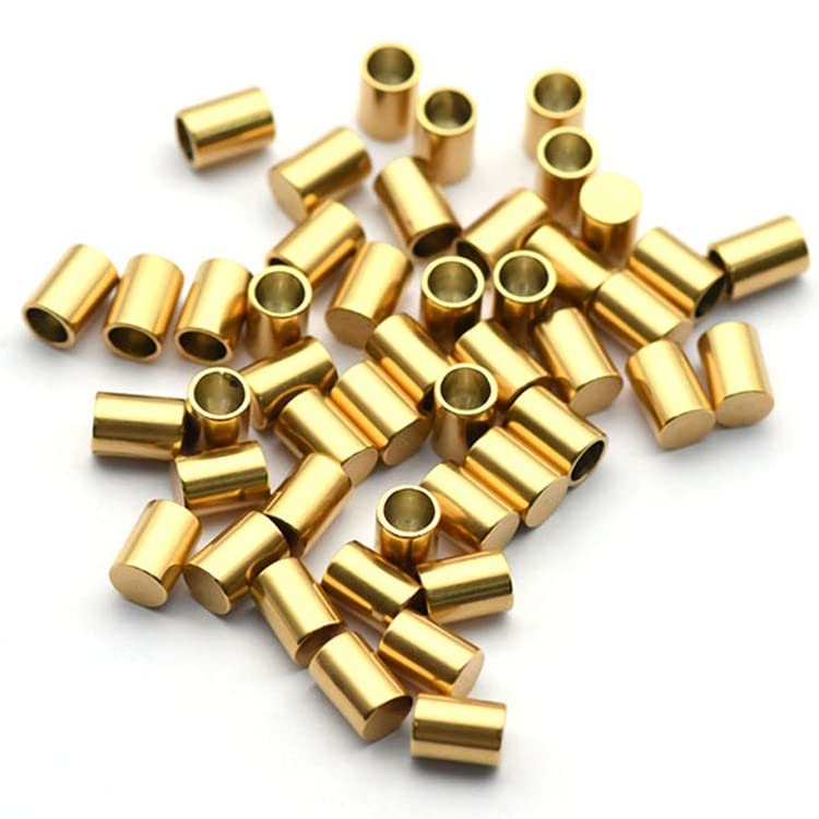 Fastener End Caps Stainless Steel 2-10mm Crimp End Caps Round Cap Accessory for DIY Jewelry Terminal Making 50pcs (Color : A-Gold Color, Size : 8.0mm Hole)