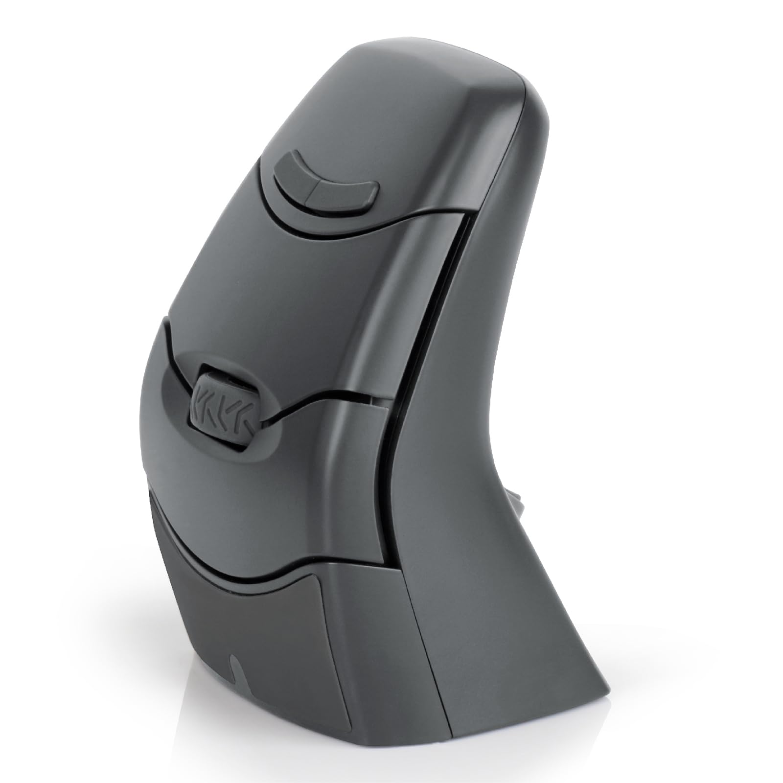 DXT - Ratón inalámbrico ergonómico vertical, Bluetooth y 2.4G 2 en 1, recargable, gris