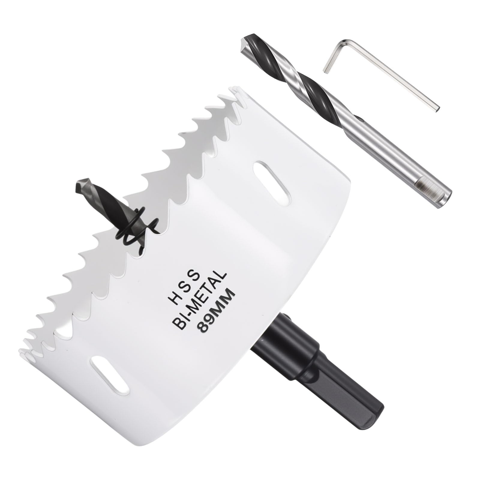 METALLIXITY Bi-Metal Hole Saw 3-1/2", M42 HSS Circular Head 89mm Hole Cutter with 2 Pilot Drill Bits