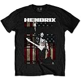 Jimi Hendrix Experience Peace Flag Rock offiziell Männer T-Shirt Herren (X-Large)