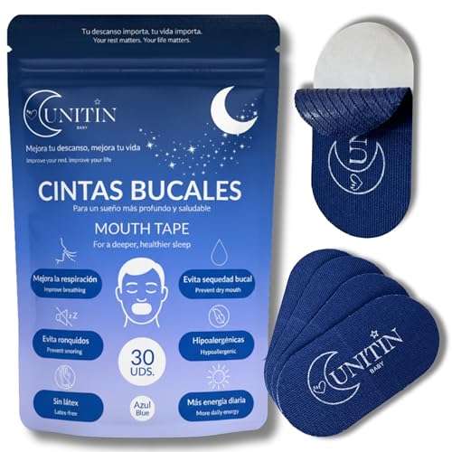 Cunitin Baby® - Tiras Bucales para Dormir | Mouth Tape for Sleeping | Mouth Tape Antironquidos | Parches Boca Para Dormir con Boca Cerrada | Tapa Bocas Para Dormir Para No Roncar De Noche. 30 Uds Pro