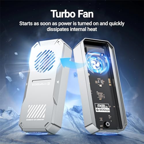 Carcasa externa JEYI 80Gbps M.2 2280 NVMe con ventilador turbo miniatura 6