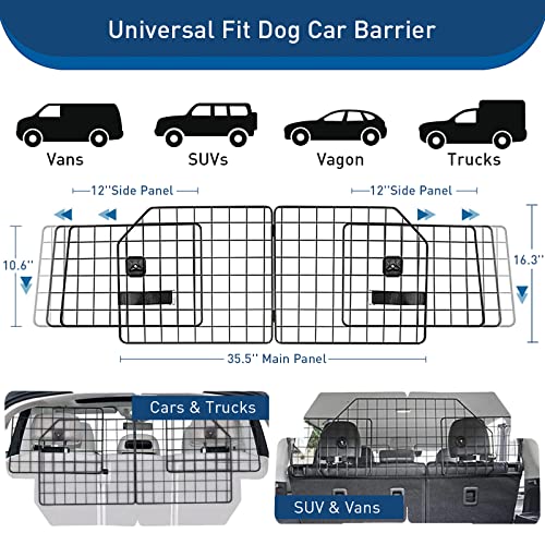Happaws Dog Car Barrier, Dog Barrier For Suv, Truck& More, Adjustable Vehicle Pet Guard, Heavy-Duty Wire Mesh Universal-Fit Car Divider Gate For Puppies,Pets #TOP1