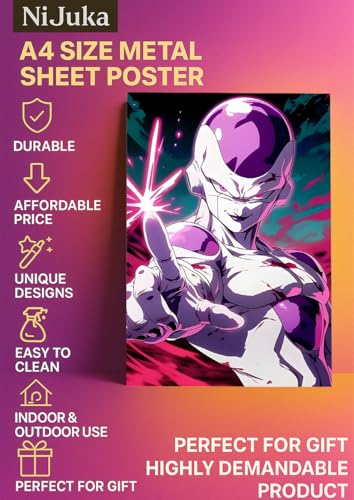 Image of NIJUKA Anime Printed Metal sheet Poster For Home And Room Decoration | For Anime Art Fans Boys And Girls (Friza)