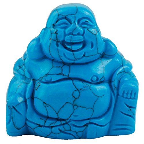 Rockcloud Healing Crystal Gemstone Carved Laughing Happy Buddha Feng Shui Figurines Wealth and Good Luck 1.5