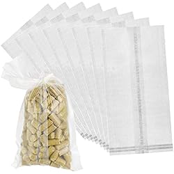 Cebo Carpa Prmape 100 Piezas Bolsas PVA, Bolsas Hidrosolubles, PVA Bags for Carp Fishing, Bolsa de Cebo PVA para la Pesca con Cebo Sólido Accesorios de Pesca(14.5 * 7.5cm)