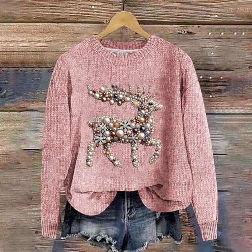 Suéteres de Navidad con estampado de renos para evitar el frío con estilo 2